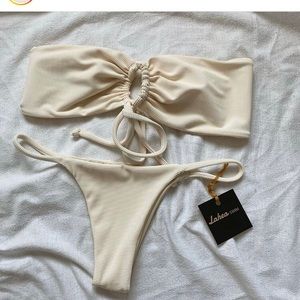 SOLD Lahea Swim bikini set in ribbed ivory